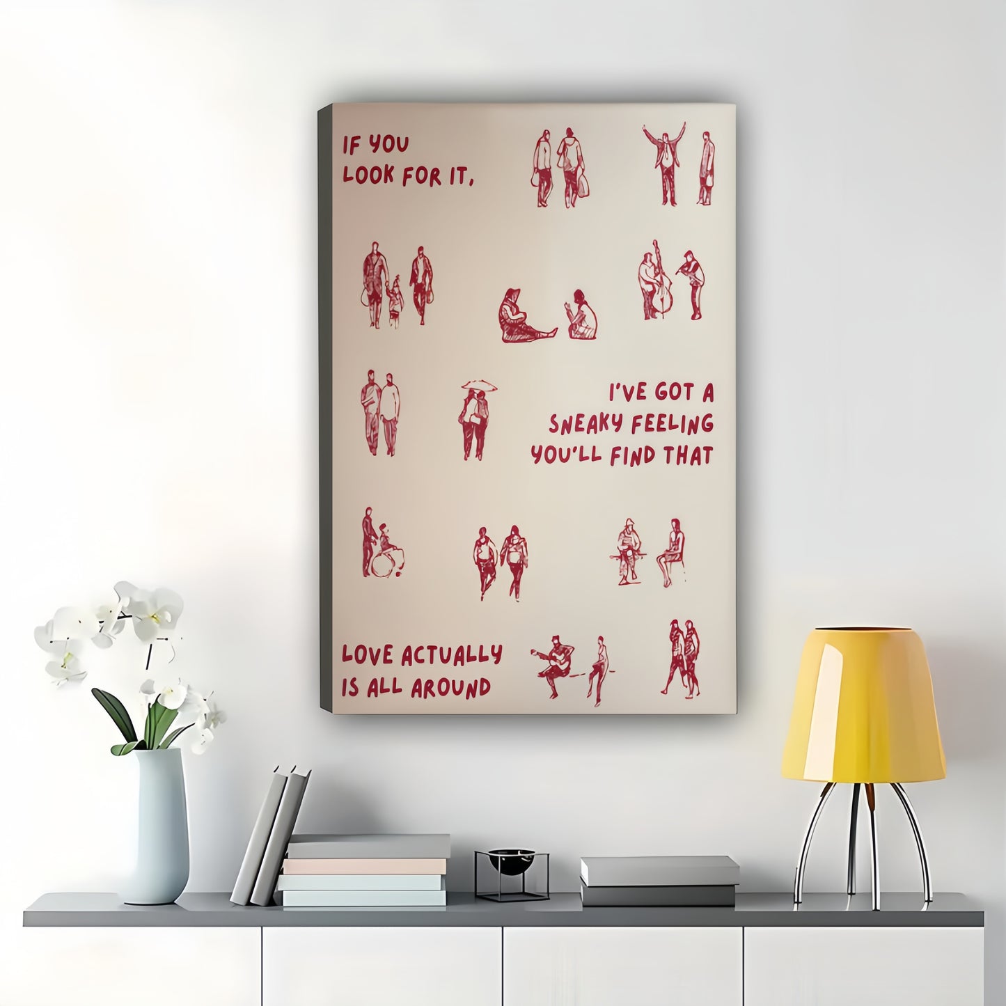 Life Quote Minimalist Typography – Inspirational Wall Art on Natural Wood Canvas | W2024