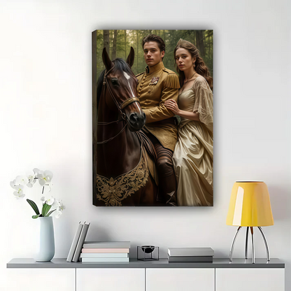 Custom Royal Knight Portrait from Photo – Personalized Medieval Canvas Wall Art