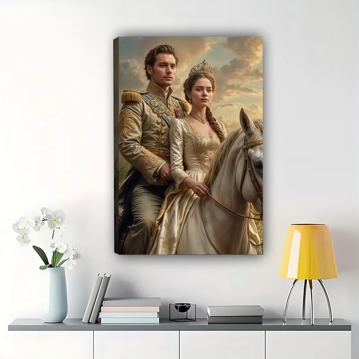 Custom Royal Knight Portrait from Photo – Personalized Medieval Canvas Wall Art