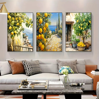 12x16 Mountain Sunset Canvas Wall Art – 3-Piece Set for Bedroom or Living Room | Tin & Time #ZF1001