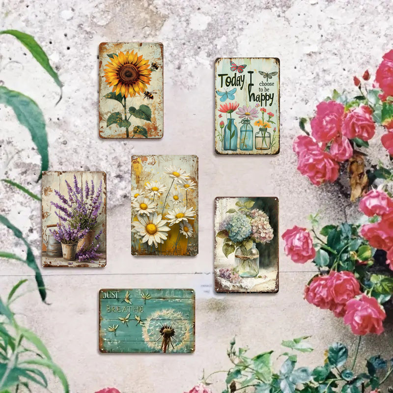 8x12 Farmhouse Metal Sign – Rustic Tin Wall Art with Barn & Animals | Tin & Time Co. #ZH7001