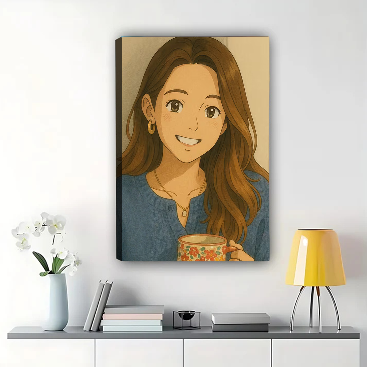 Custom Anime Portrait from Photo - Japanese Style Canvas Art