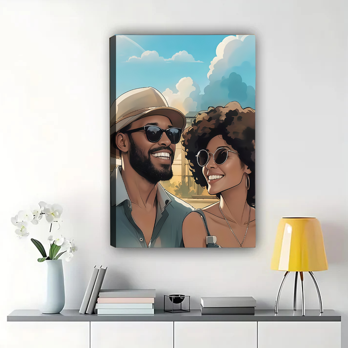 Custom Comic Portrait from Photo - Personalized Cartoon Canvas Art