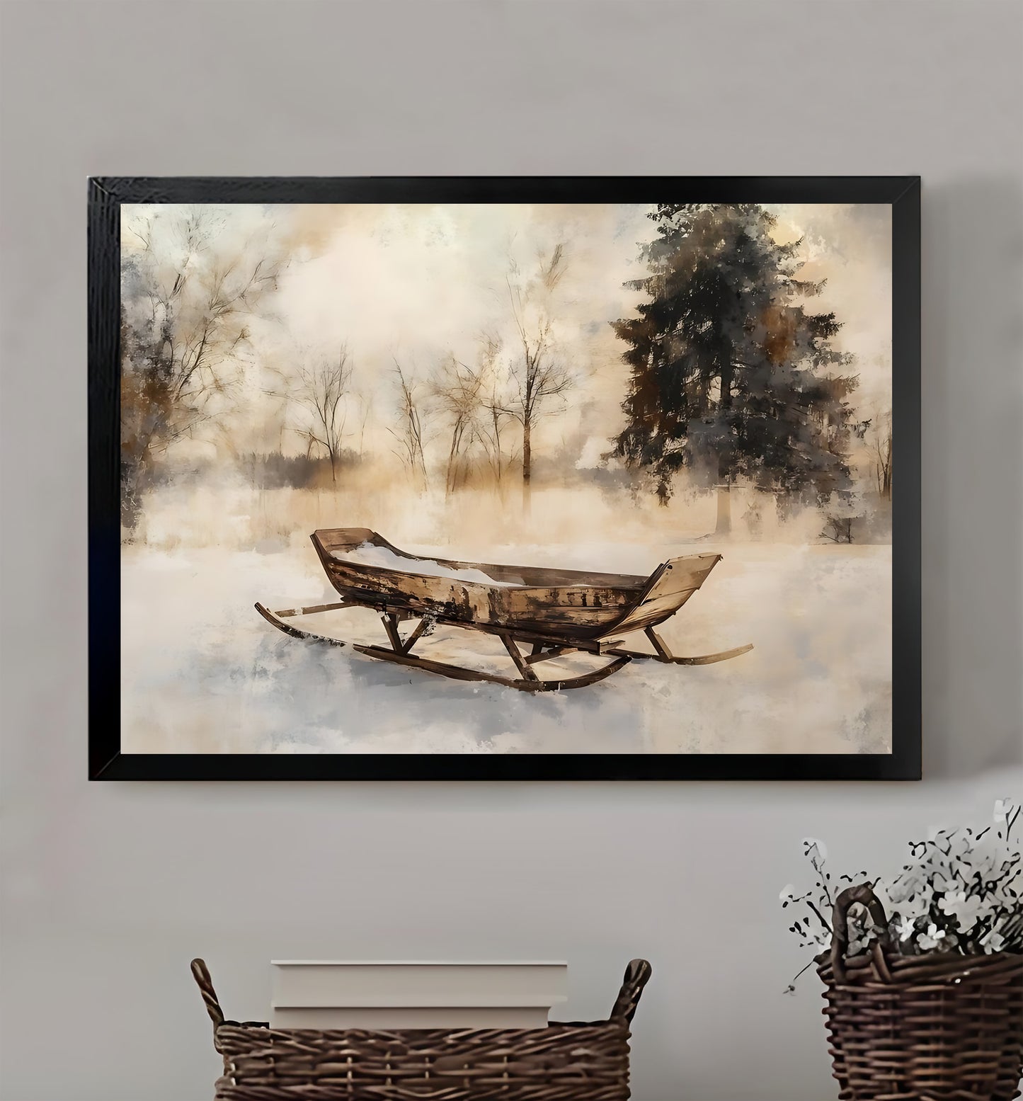 W407 Natural Wood Grain Canvas Decorative Painting – High-Quality Abstract Art | Ideal for Living Rooms and Offices