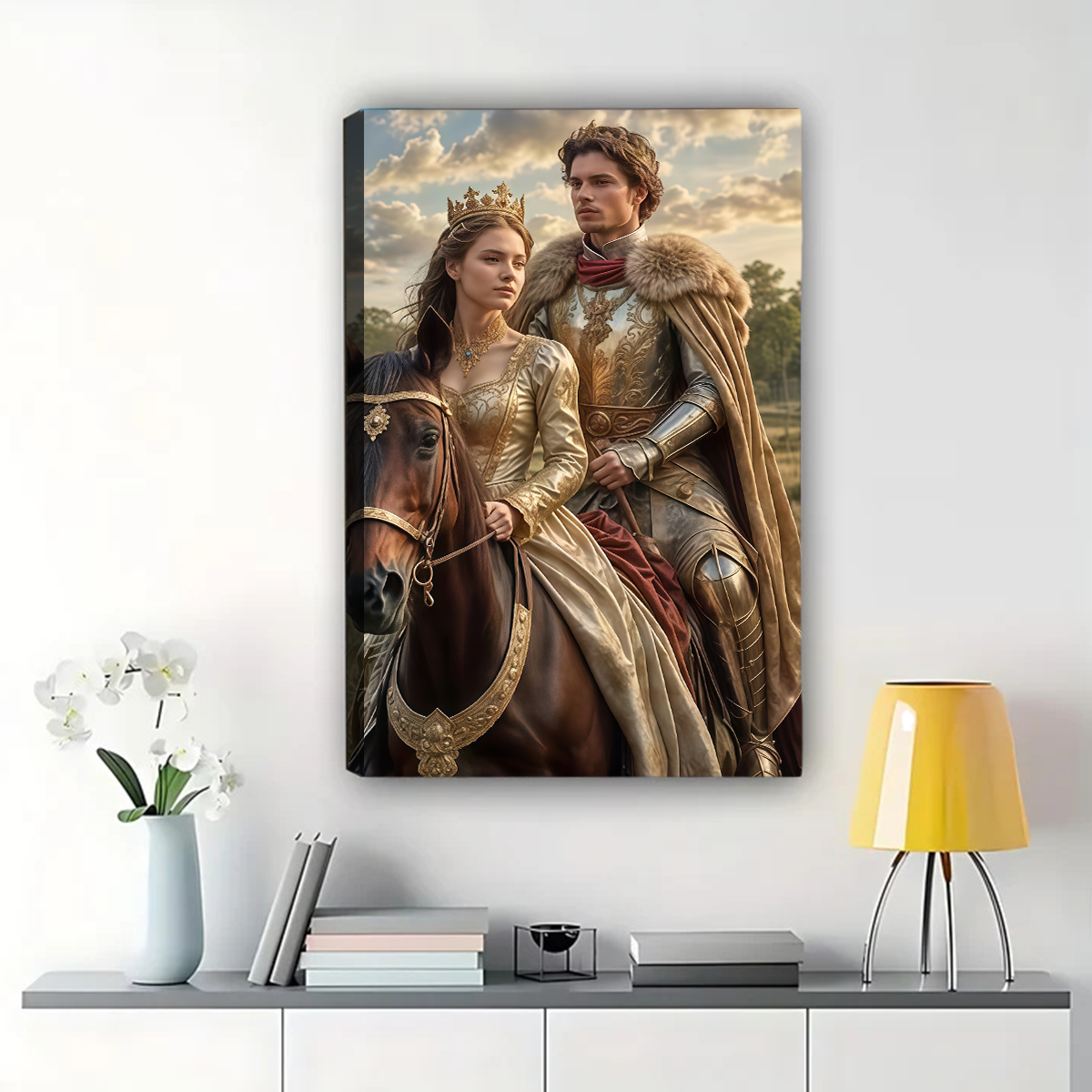Custom Royal Portrait from Photo - Personalized Medieval Canvas