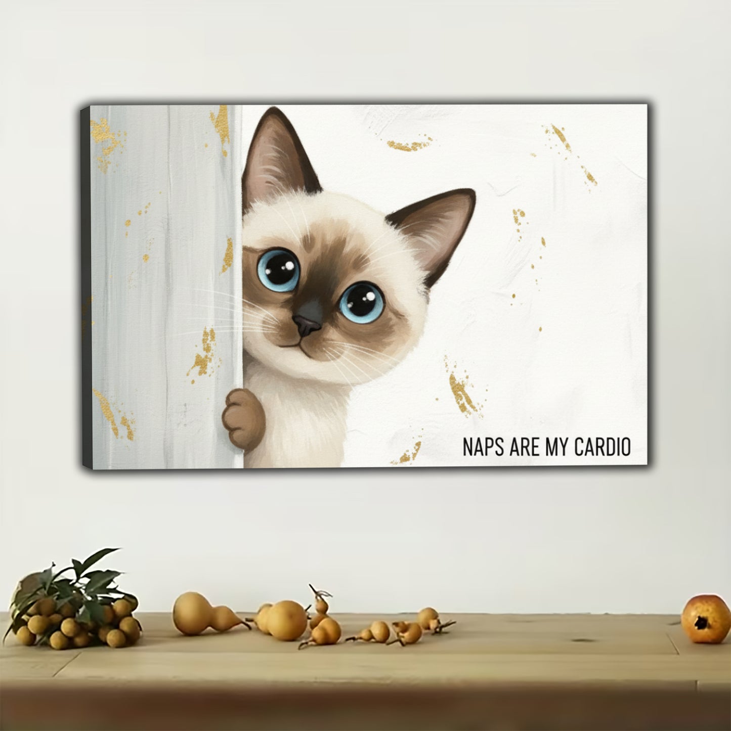 Siamese Cat Canvas Wall Art - Just Me Chaos Kitten Decor| W542
