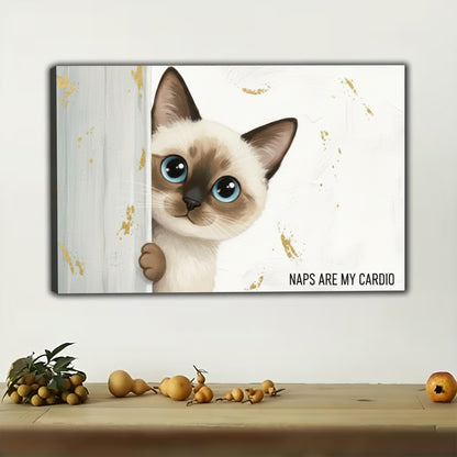 Siamese Cat Canvas Wall Art - Just Me Chaos Kitten Decor| W542