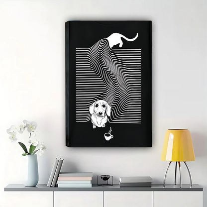 Dachshund Coffee Wave Art - Modern Graphic Print|W1300