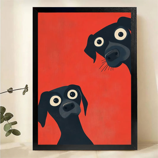 Black Pugs Wall Art - Modern Pop Art Print|W1309