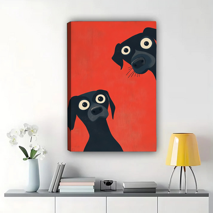 Black Pugs Wall Art - Modern Pop Art Print|W1309