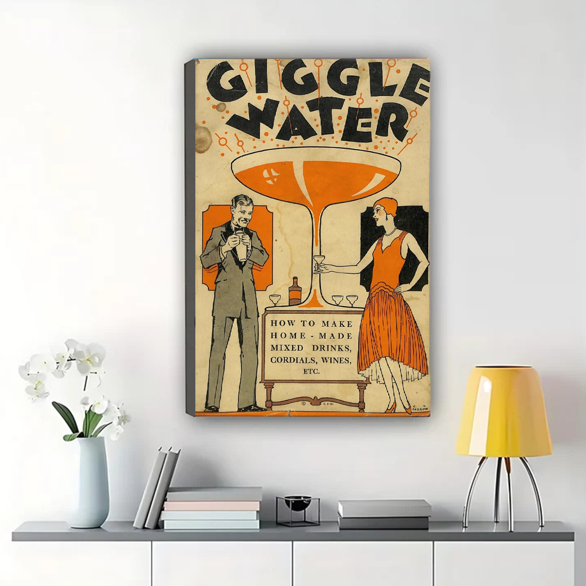 Giggle Water Vintage Bar Poster – 1920s Art Deco Wall Art|W1458