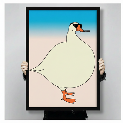 Cool Goose Canvas Wall Art – Funny Retro Decor