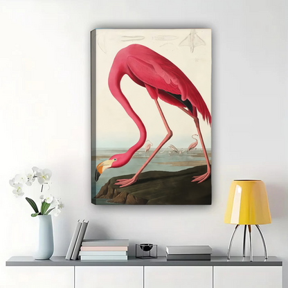 Flamingo Wall Art - Vintage Audubon Style Print|W1299