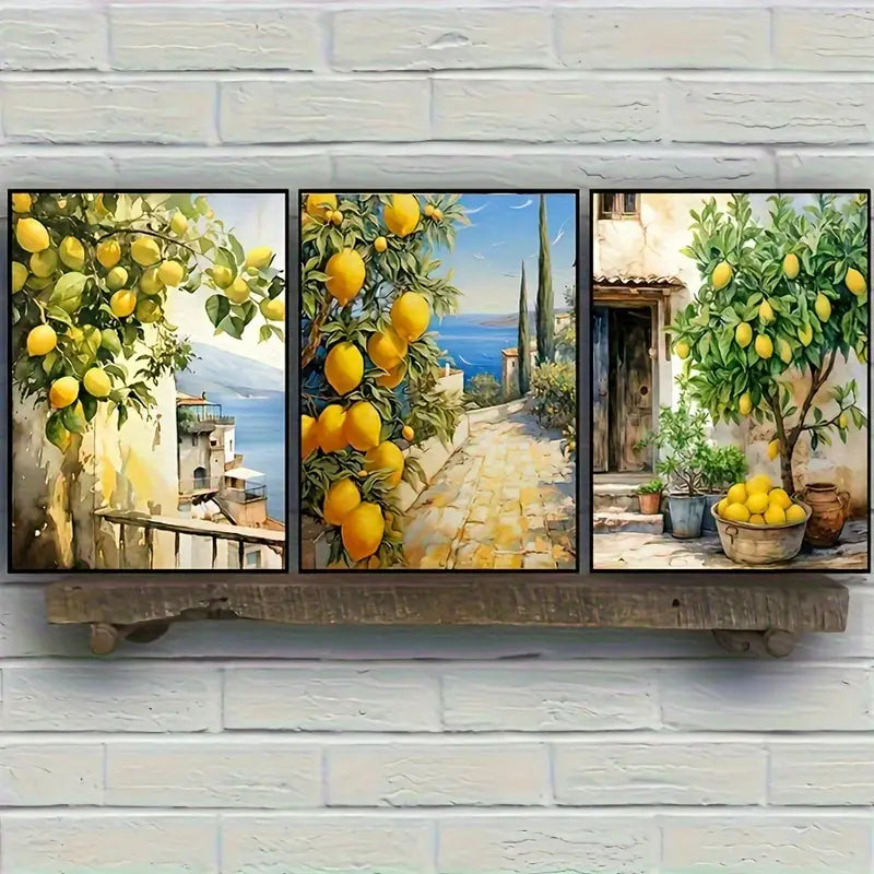 12x16 Mountain Sunset Canvas Wall Art – 3-Piece Set for Bedroom or Living Room | Tin & Time #ZF1001