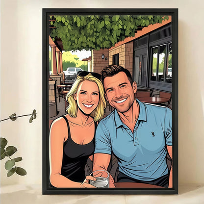 Custom Comic Portrait from Photo - Personalized Cartoon Canvas Art