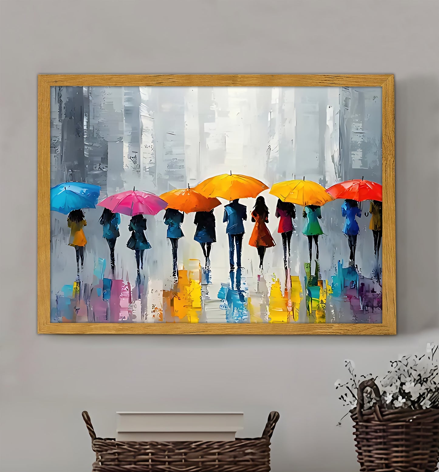 W158  Natural Wood Canvas – High-Quality Abstract Art | Perfect for Living Room & Office