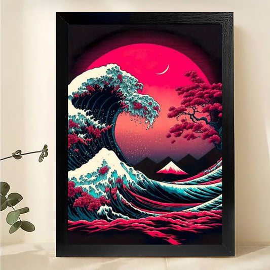 W0052 Natural Wood Canvas – High-Quality Abstract Art | Perfect for Living Room & Office