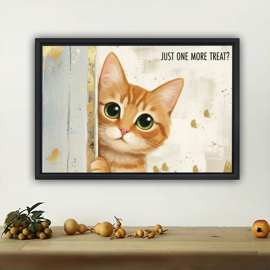 Orange Tabby Cat Canvas Wall Art - Kitten Decor| W544