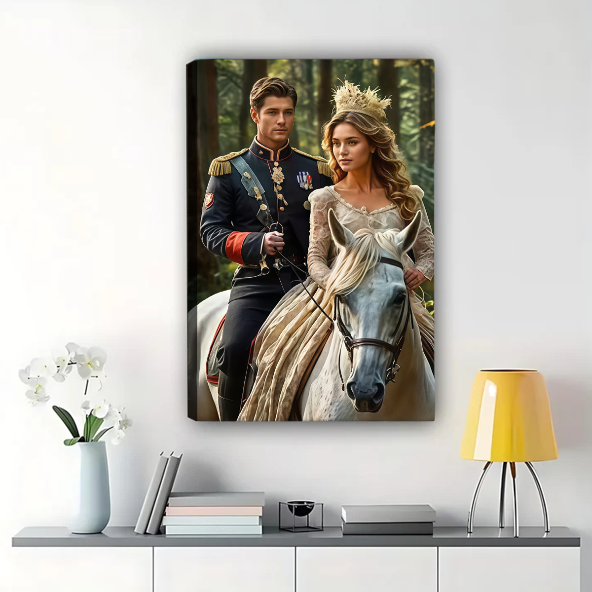 Custom Royal Portrait from Photo - Personalized Medieval Canvas