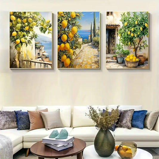 12x16 Mountain Sunset Canvas Wall Art – 3-Piece Set for Bedroom or Living Room | Tin & Time #ZF1001