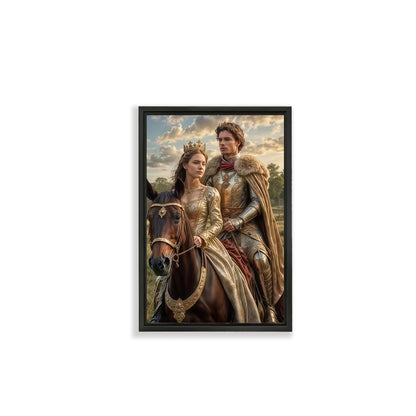 Custom Royal Knight Portrait from Photo – Personalized Medieval Canvas Wall Art