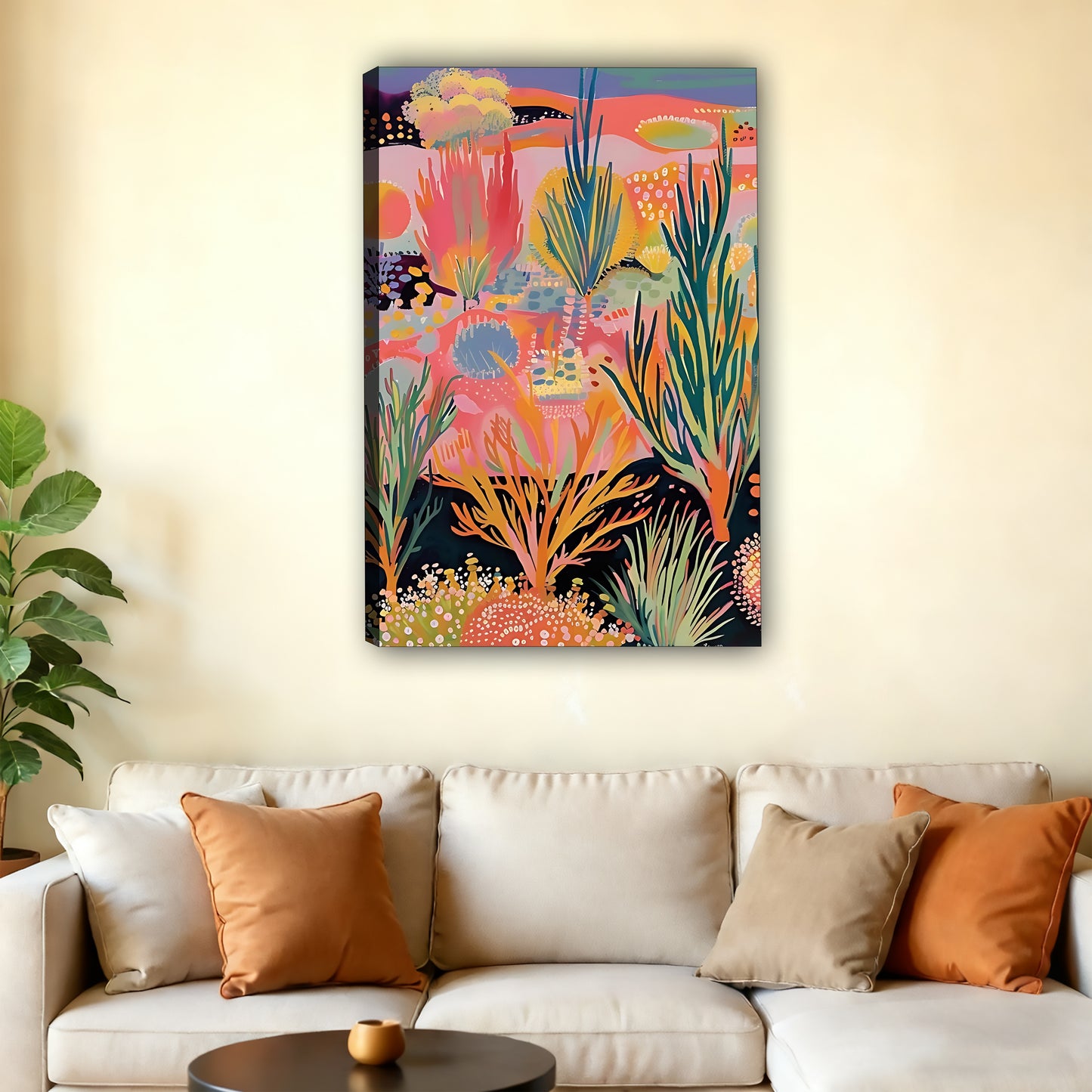 W386 Natural Wood Grain Canvas Decorative Painting – High-Quality Abstract Art | Ideal for Living Rooms and Offices