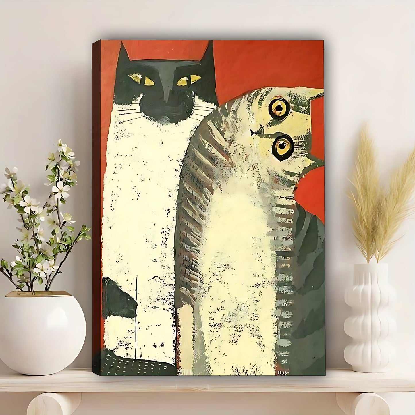 W379 Natural Wood Grain Canvas Decorative Painting – High-Quality Abstract Art | Ideal for Living Rooms and Offices