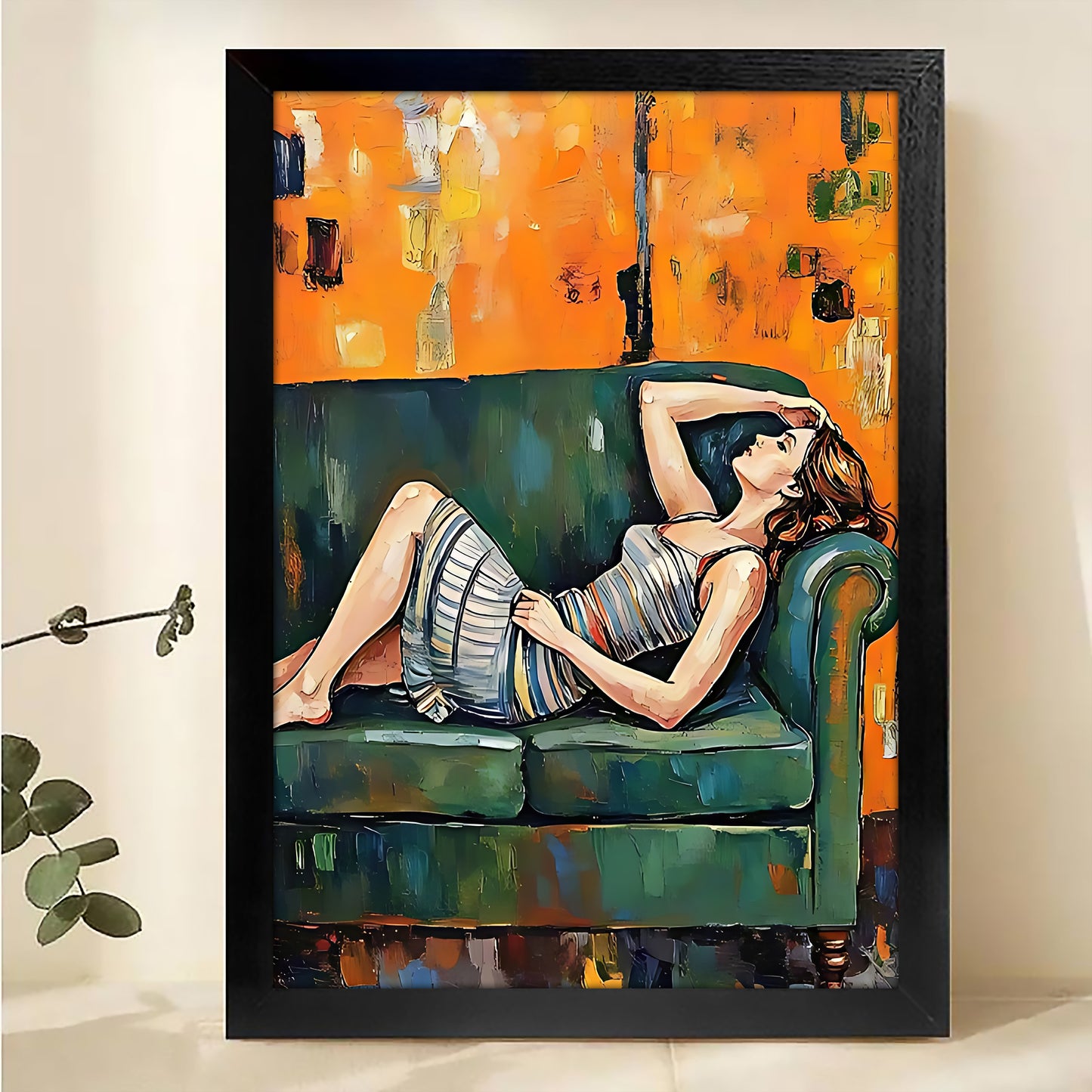 W410 Natural Wood Grain Canvas Decorative Painting – High-Quality Abstract Art | Ideal for Living Rooms and Offices