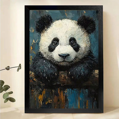 Cute Panda Canvas Wall Art - Baby Panda Bear Nursery Print|W1009
