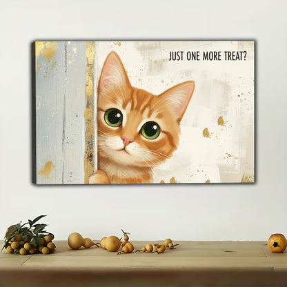 Orange Tabby Cat Canvas Wall Art - Kitten Decor| W544