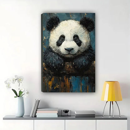 Cute Panda Canvas Wall Art - Baby Panda Bear Nursery Print|W1009