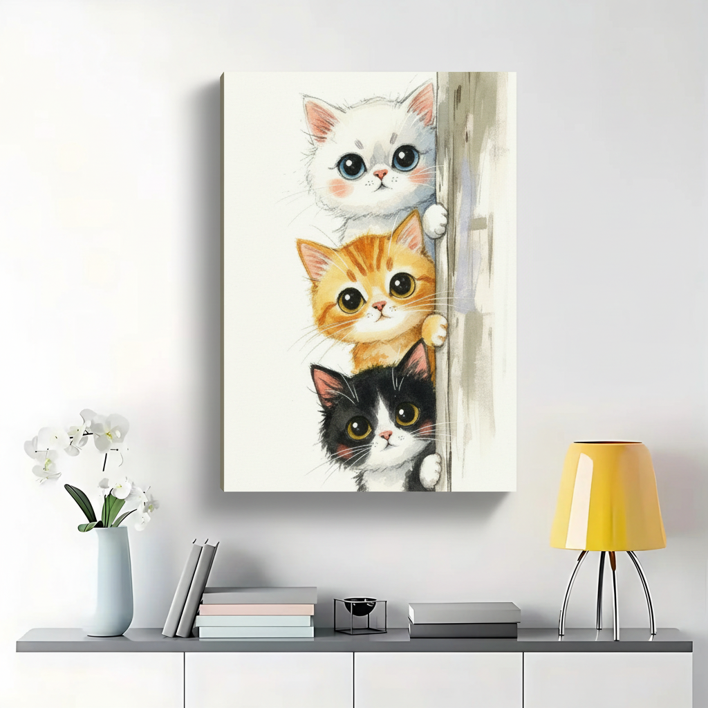 三只小猫立体感场景