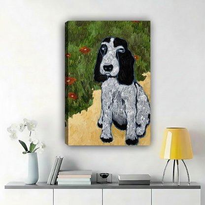 英国可卡犬油画画布版本