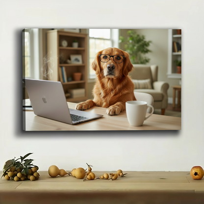 办公金毛立体感场景