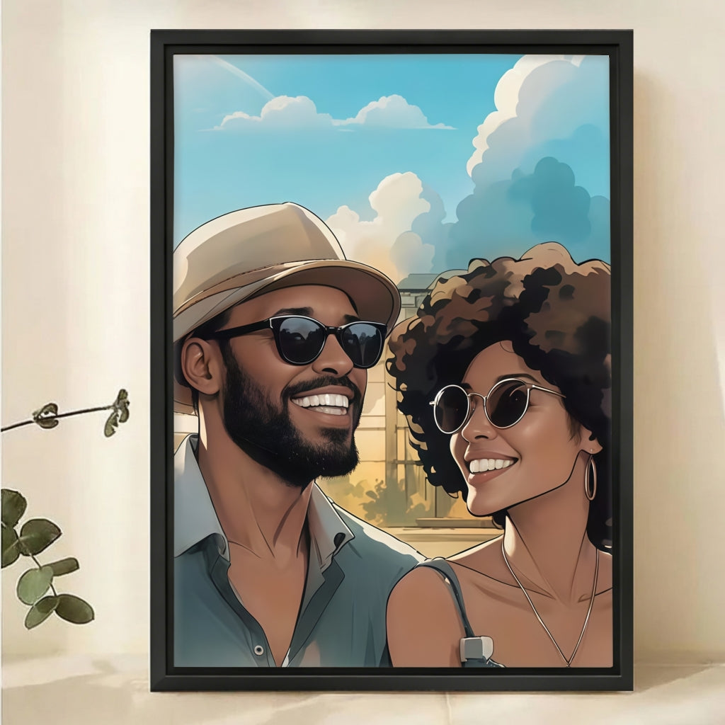 Custom Comic Portrait from Photo - Personalized Cartoon Canvas Art