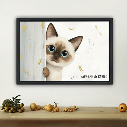 Siamese Cat Canvas Wall Art - Just Me Chaos Kitten Decor| W542