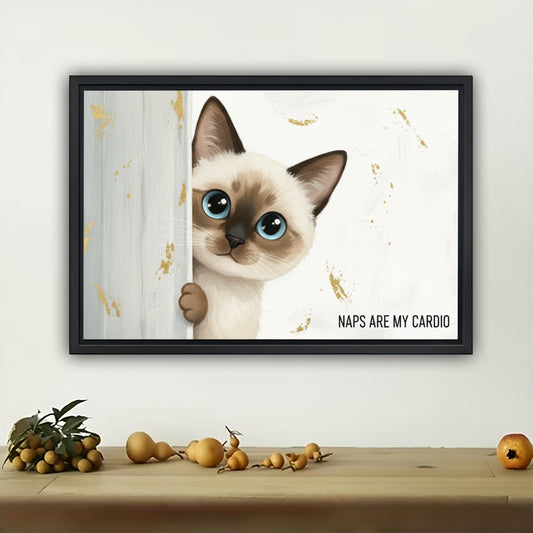 Siamese Cat Canvas Wall Art - Just Me Chaos Kitten Decor| W542