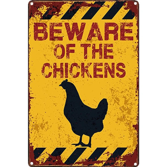 8x12 Cute Chicken Metal Sign – Retro Tin Wall Art for Chicken Lovers & Kitchens | Tin & Time Co. #B002