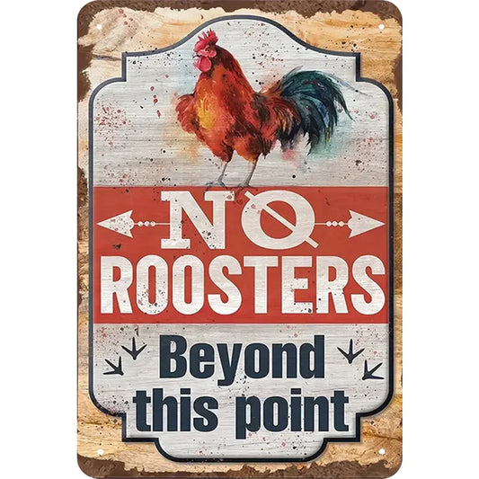 8x12 Cute Chicken Metal Sign – Retro Tin Wall Art for Chicken Lovers & Kitchens | Tin & Time Co. #B010