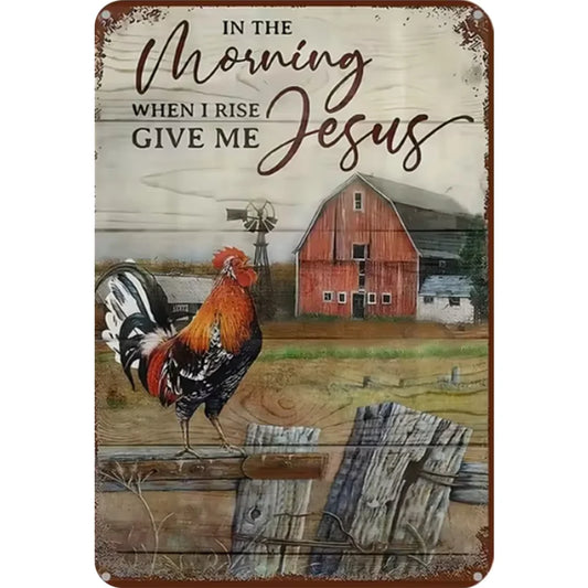 8x12 Cute Chicken Metal Sign – Retro Tin Wall Art for Chicken Lovers & Kitchens | Tin & Time Co. #B011