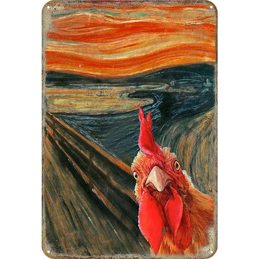 8x12 Cute Chicken Metal Sign – Retro Tin Wall Art for Chicken Lovers & Kitchens | Tin & Time Co. #B014