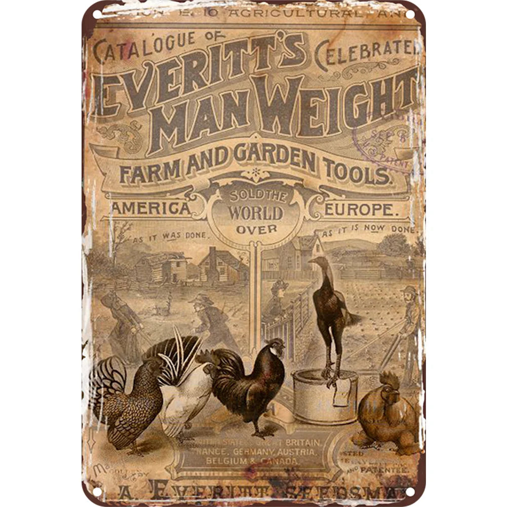 8x12 Cute Chicken Metal Sign – Retro Tin Wall Art for Chicken Lovers & Kitchens | Tin & Time Co. #B016