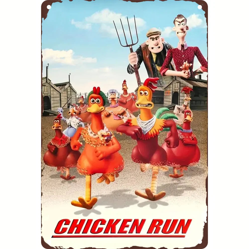 8x12 Cute Chicken Metal Sign – Retro Tin Wall Art for Chicken Lovers & Kitchens | Tin & Time Co. #B018