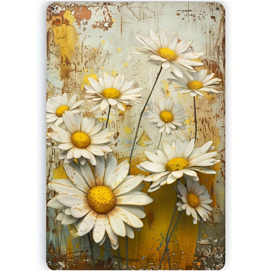 8x12 Beautuiful Flower Metal Sign – Vintage Tin Wall Art for Flower Lovers & Homes | Tin & Time Co. #C001