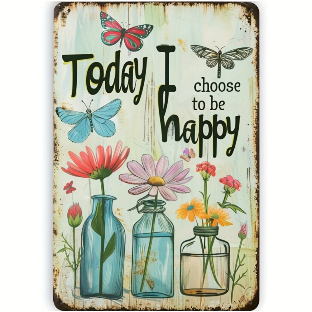 8x12 Beautuiful Flower Metal Sign – Vintage Tin Wall Art for Flower Lovers & Homes | Tin & Time Co. #C003