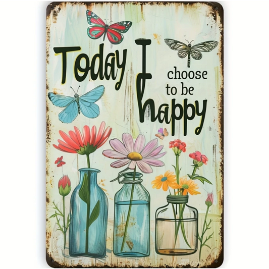 8x12 Beautuiful Flower Metal Sign – Vintage Tin Wall Art for Flower Lovers & Homes | Tin & Time Co. #C003