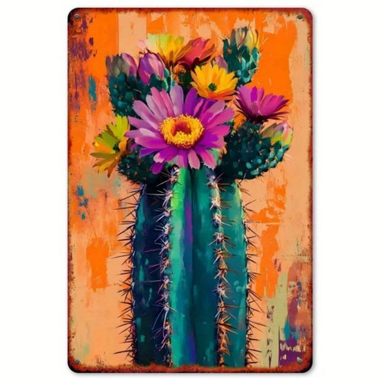 8x12 Beautuiful Flower Metal Sign – Vintage Tin Wall Art for Flower Lovers & Homes | Tin & Time Co. #C004