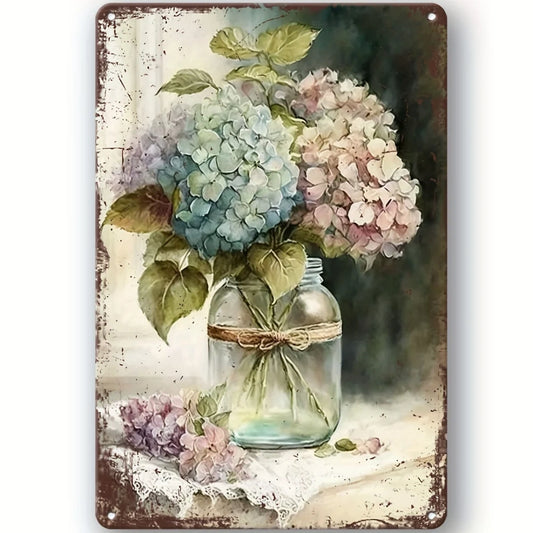 8x12 Beautuiful Flower Metal Sign – Vintage Tin Wall Art for Flower Lovers & Homes | Tin & Time Co. #C005