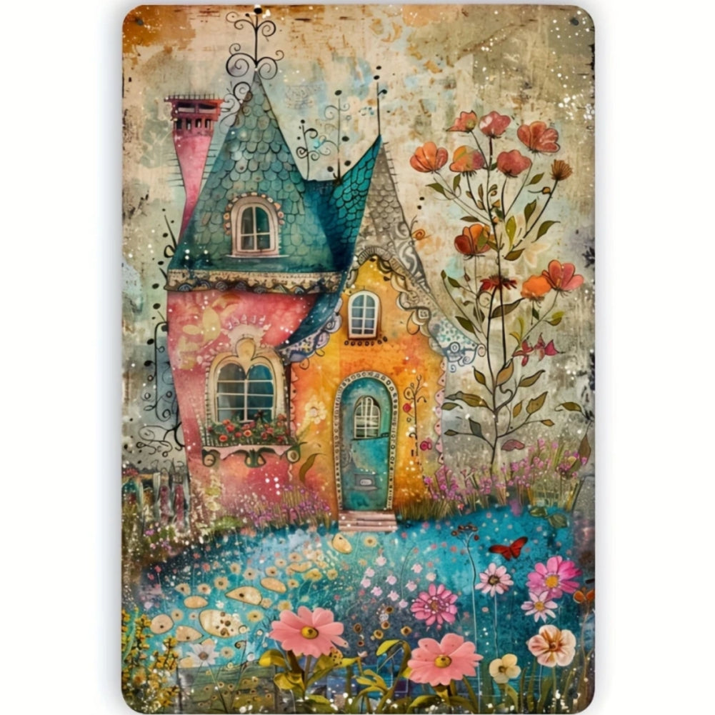 8x12 Beautuiful Flower Metal Sign – Vintage Tin Wall Art for Flower Lovers & Homes | Tin & Time Co. #C009