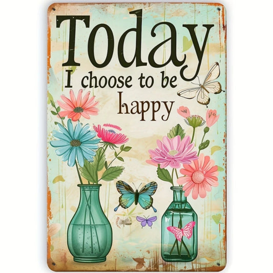 8x12 Beautuiful Flower Metal Sign – Vintage Tin Wall Art for Flower Lovers & Homes | Tin & Time Co. #C015